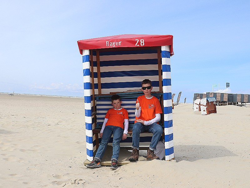 Het strand van Borkum staat vol met deze 'strandkorben'!