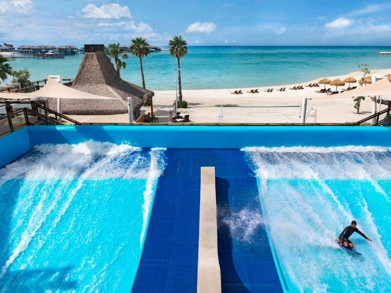 Op banana Island in Qatar hebben ze een gave golfsimulator. 