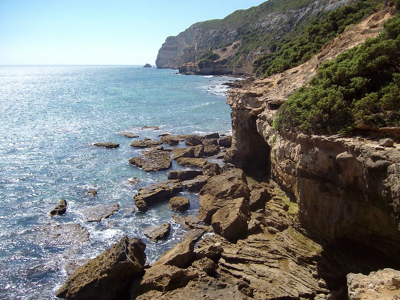 Een klif bij La Breña y Marismas del Barbate