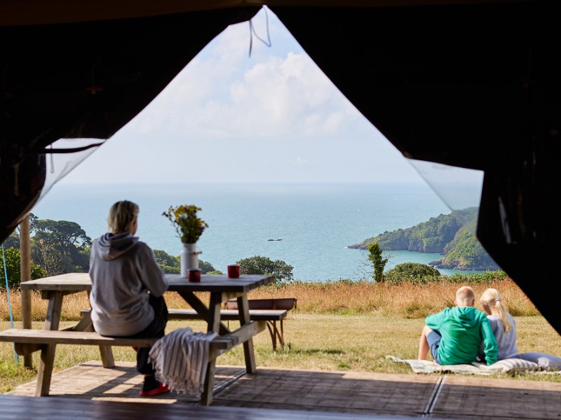 uitzicht van uit het tent huisje