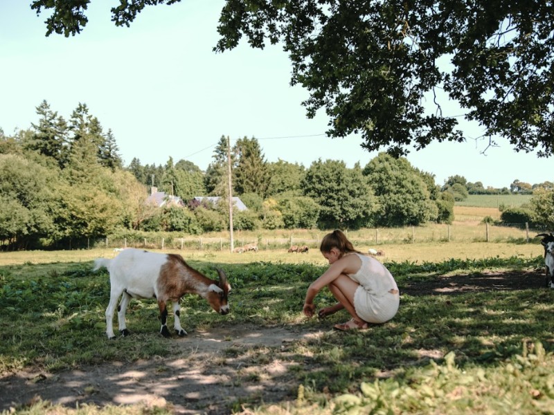 meisje en geit