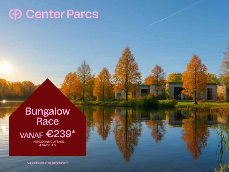 Center Parcs Bungalow Race oktober 2025