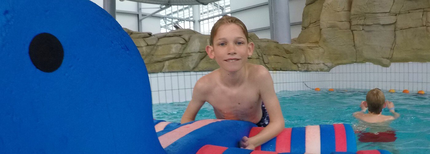 Onze jongste in het zwembad van Landal Seawest