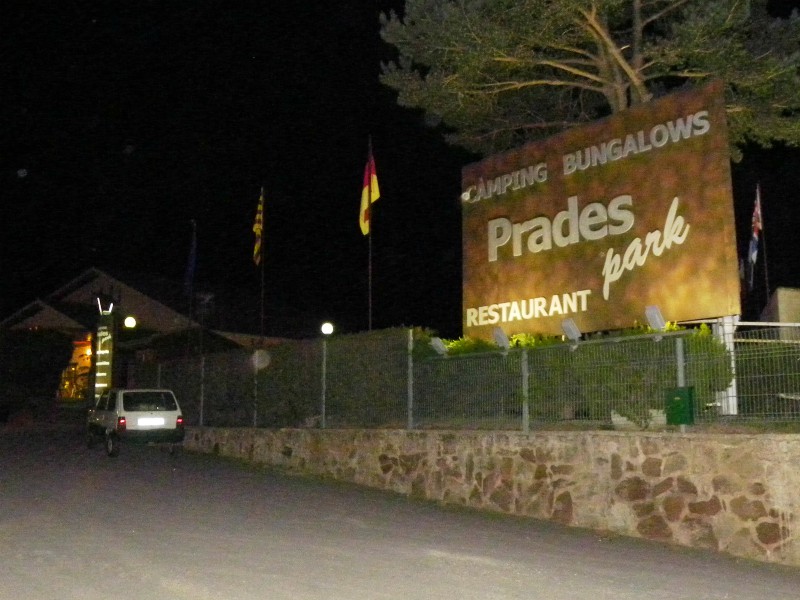De ingang van Camping Prades Park
