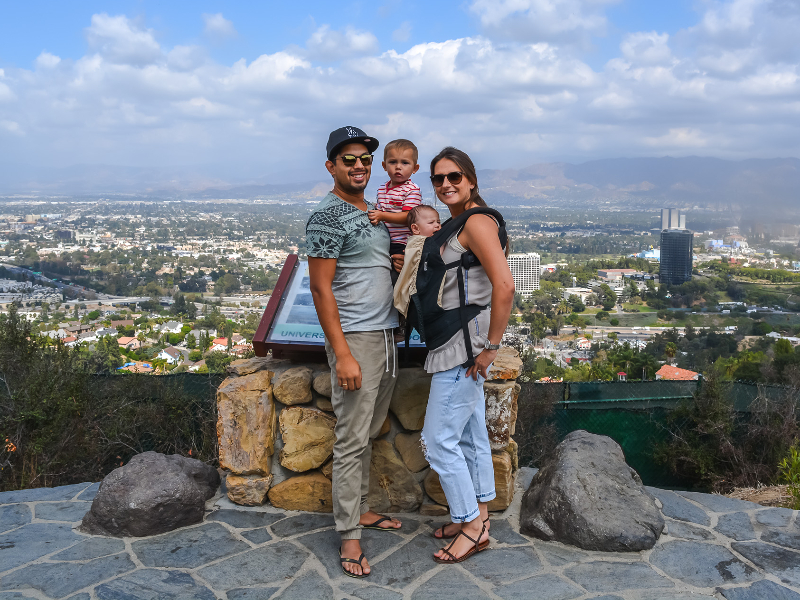 Lisette en haar gezin tijidens hun reis door West Amerika
