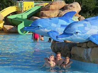 Het verwarmde zwembad met dolfijnen