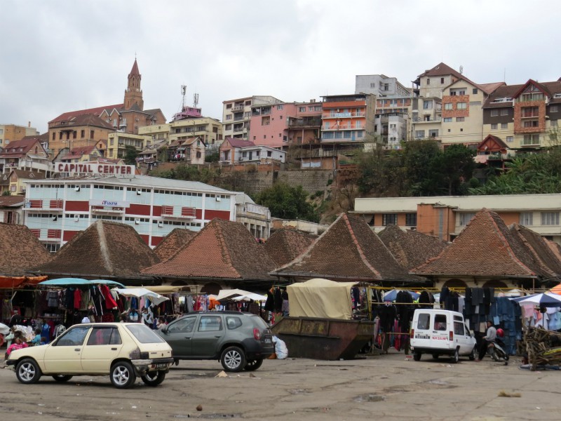 De markt gebouwtjes in Antananarivo