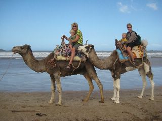 Kamelenrit op het strand van Essaouira