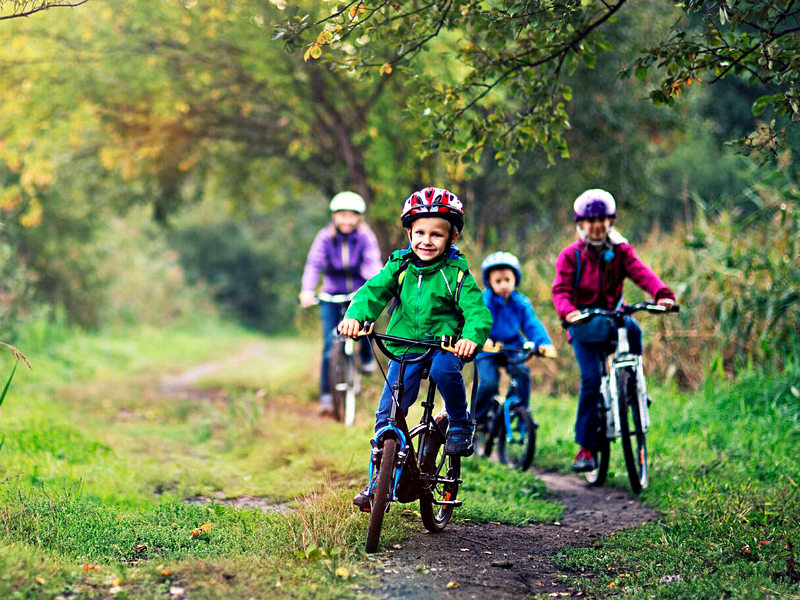 Kids op de mountainbike