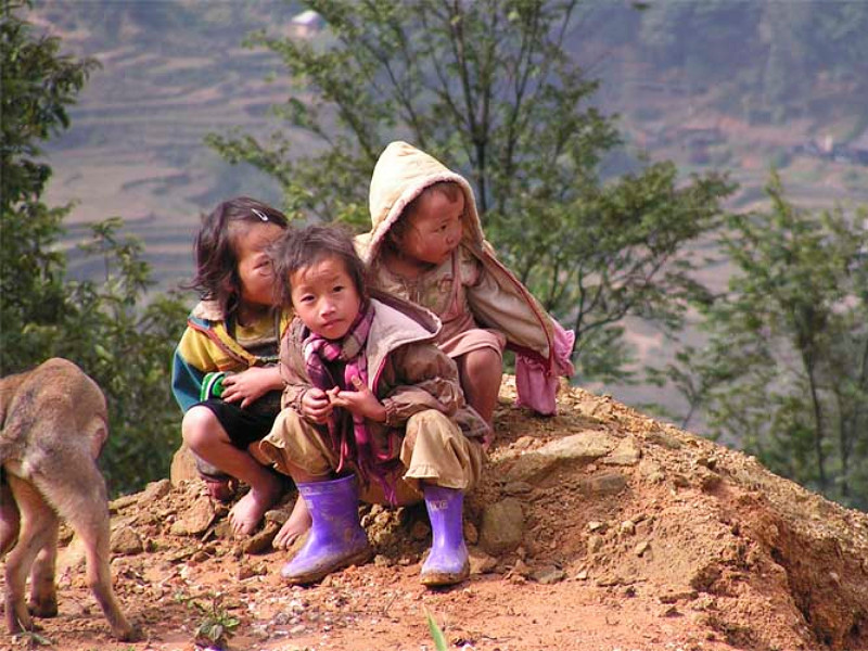 Kinderen uit Sapa in Vietnam