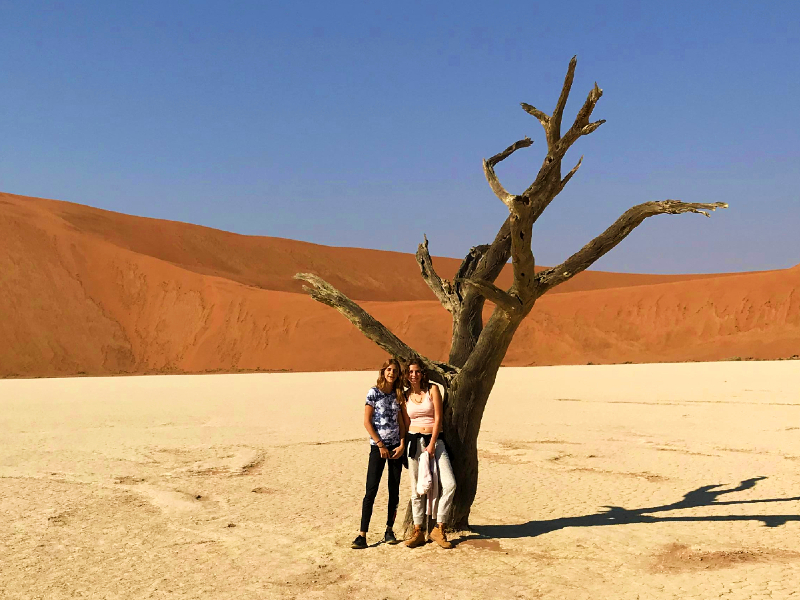 De kale maar prachtig kleurende vlaktes in Namibie