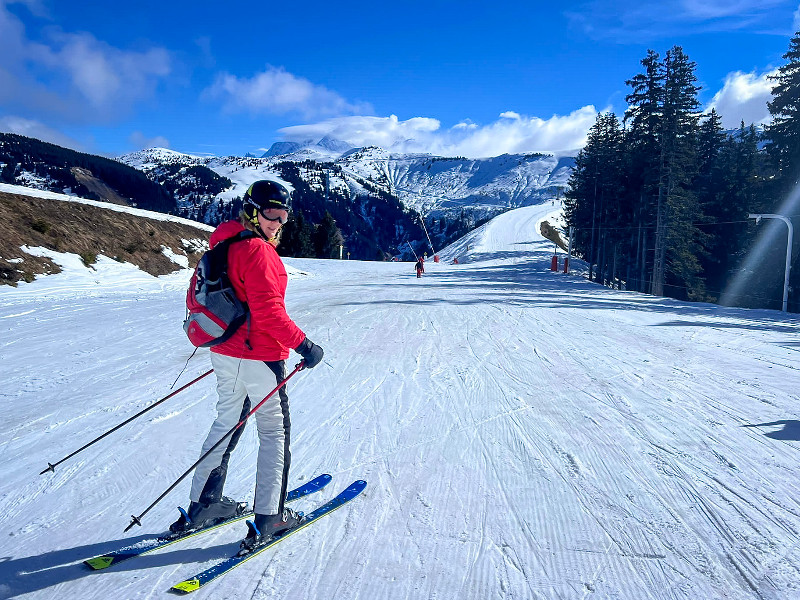 Sabine op de ski's in Val d'Arly