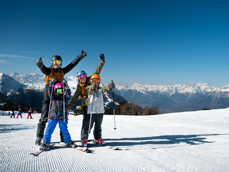 Simone met haar gezin in Nendaz, foto gemaakt door Nendaz Tourisme