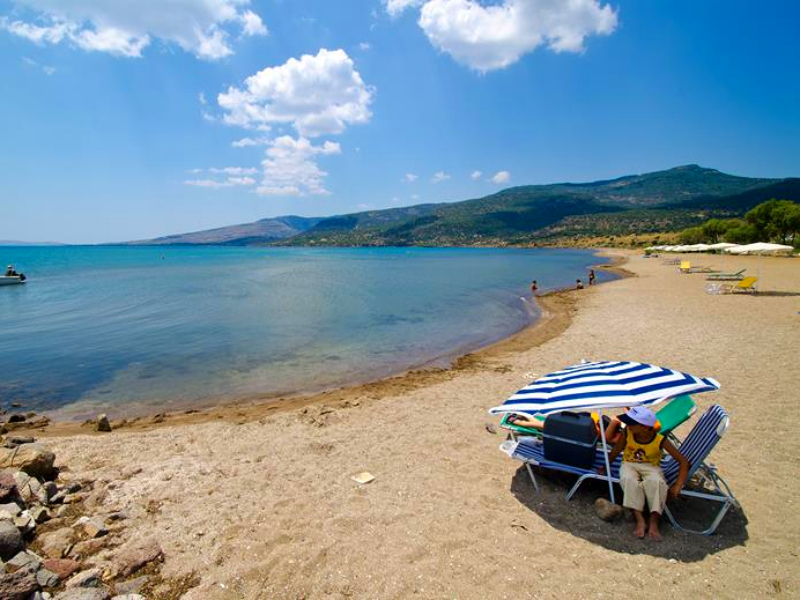 Strand Skala Kallonis, West-Lesbos.