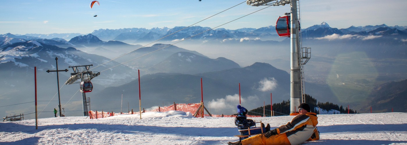 Boven op de berg