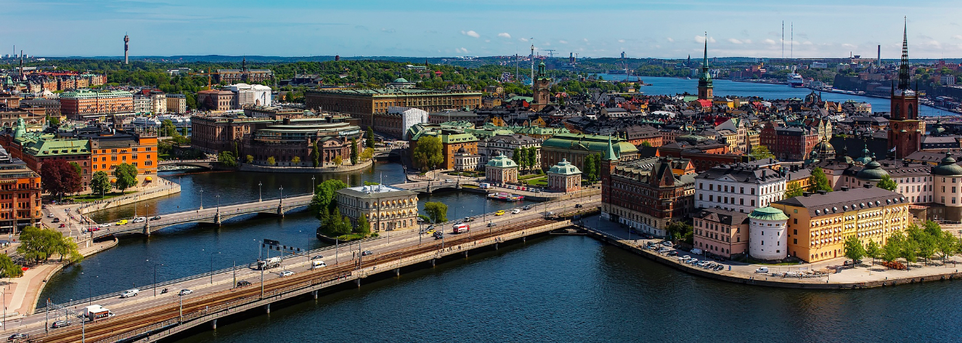 Uitzicht op de kindvriendelijke stad Stockholm