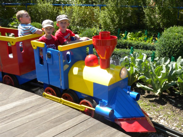 In de Duplo-trein in Legoland Duitsland