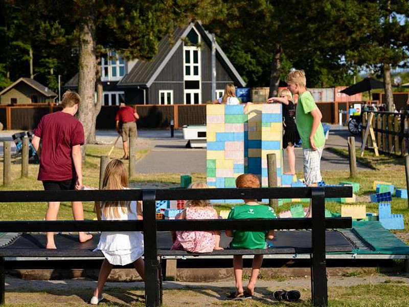 Speeltuintje met trampoline bij Camping Nyborg in Denemarken