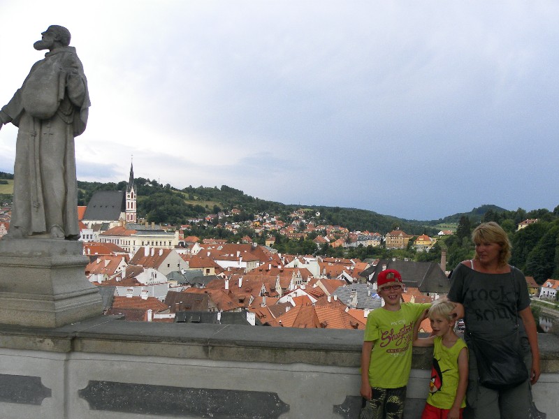 Uitzicht over Cesky Krumlov vanaf het kasteel