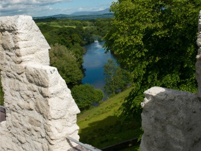 Uitzicht uit het echte kasteel bij Dunloe