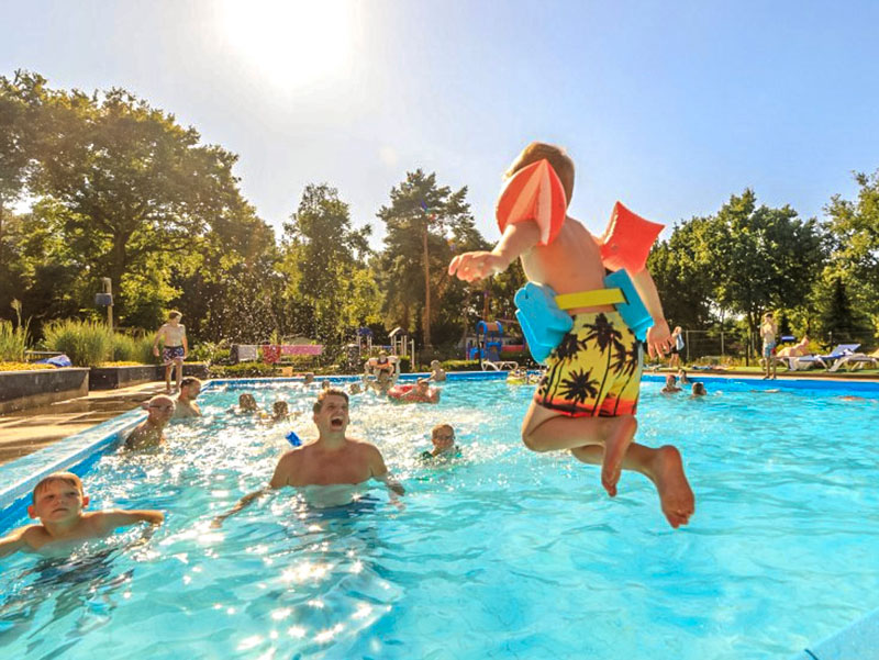 Het zwembad van Vakantiecentrum De Ullingse Bergen van Ardoer