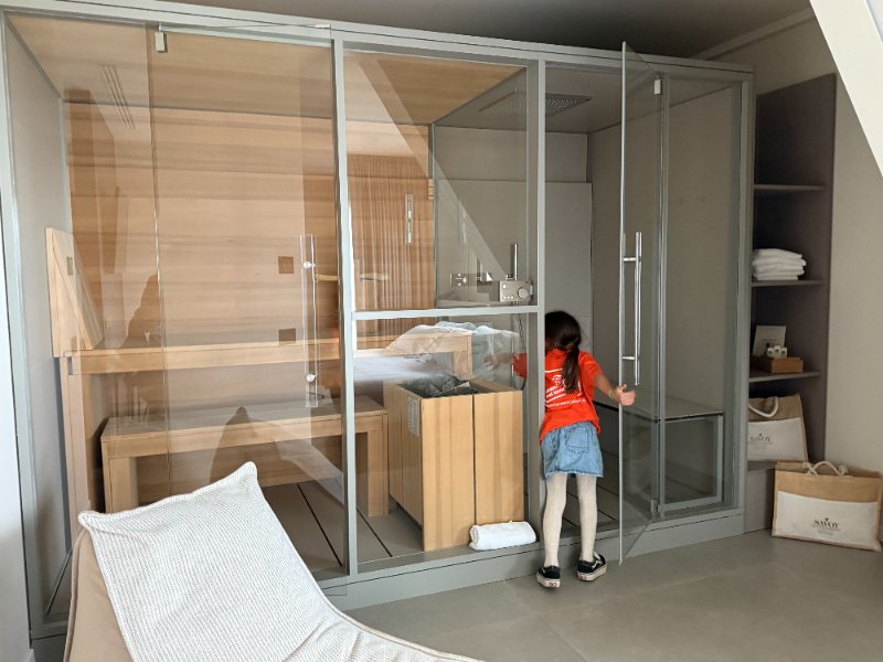 In de suite een sauna en stoomcabine