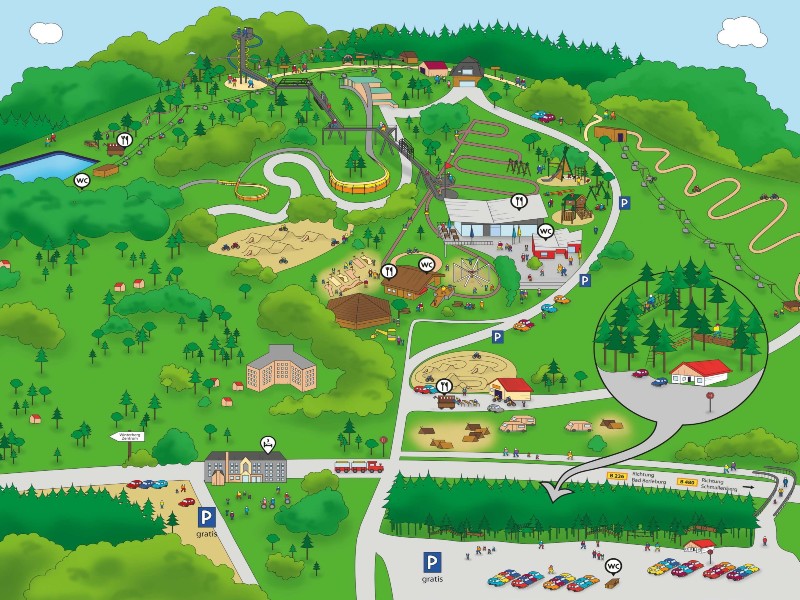 De plattegrond van Erlebnisberg Kappe
