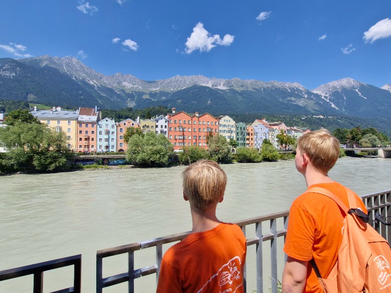Gekleurde huisjes aan de Inn in Innsbruck