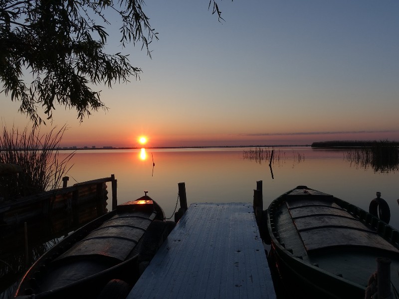 Zonsondergang in natuurpark Albufera