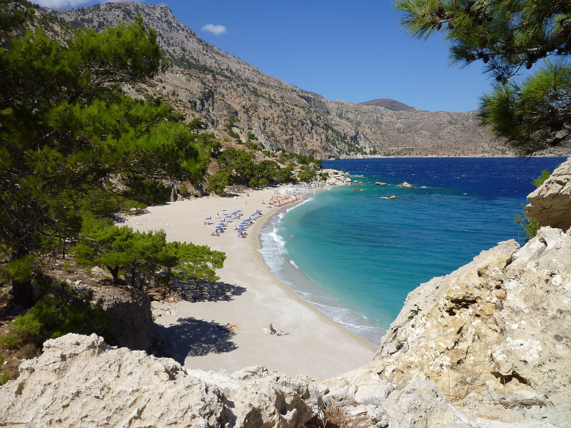 Het prachtige Apella Beach op Karpathos