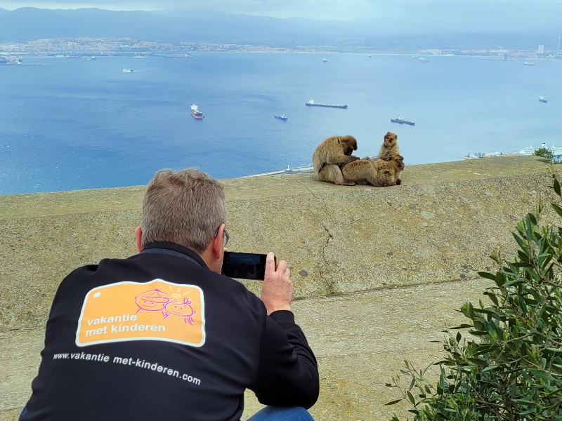 Patrick fotografeert een paar poserende apen