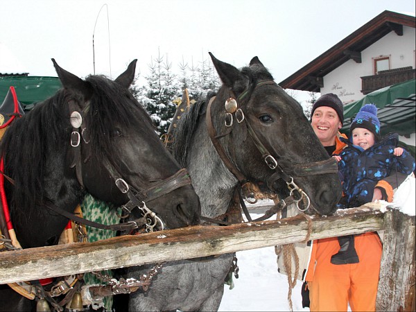 Altijd leuk voor kinderen: een arrensleetocht door de sneeuw!