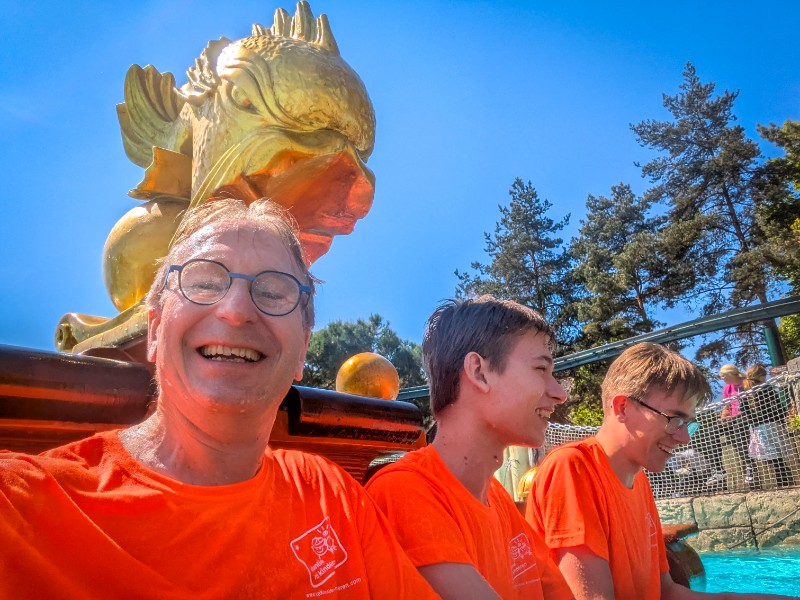 We zijn wel aardig nat geworden in de Atlantica Supersplash