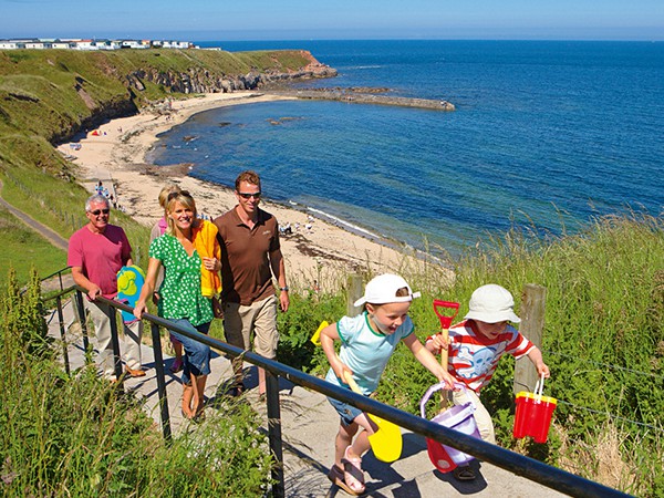 Eén van de weinige strandjes aan de Oostkust, bij Berwick