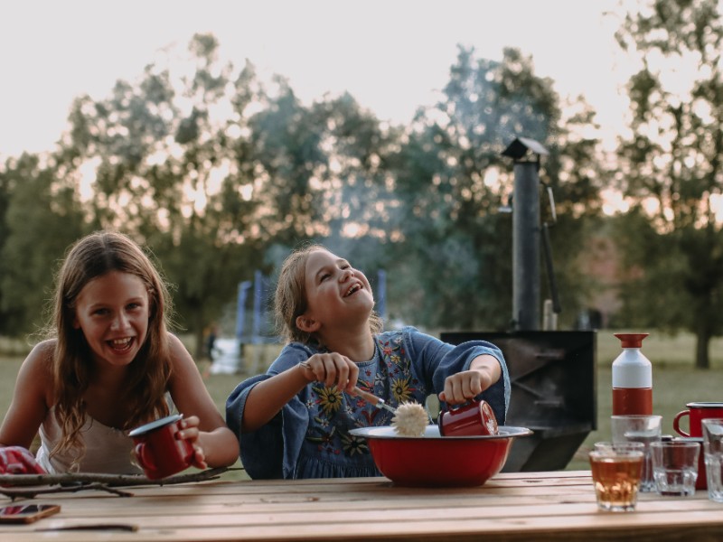 kinderen doen de afwas