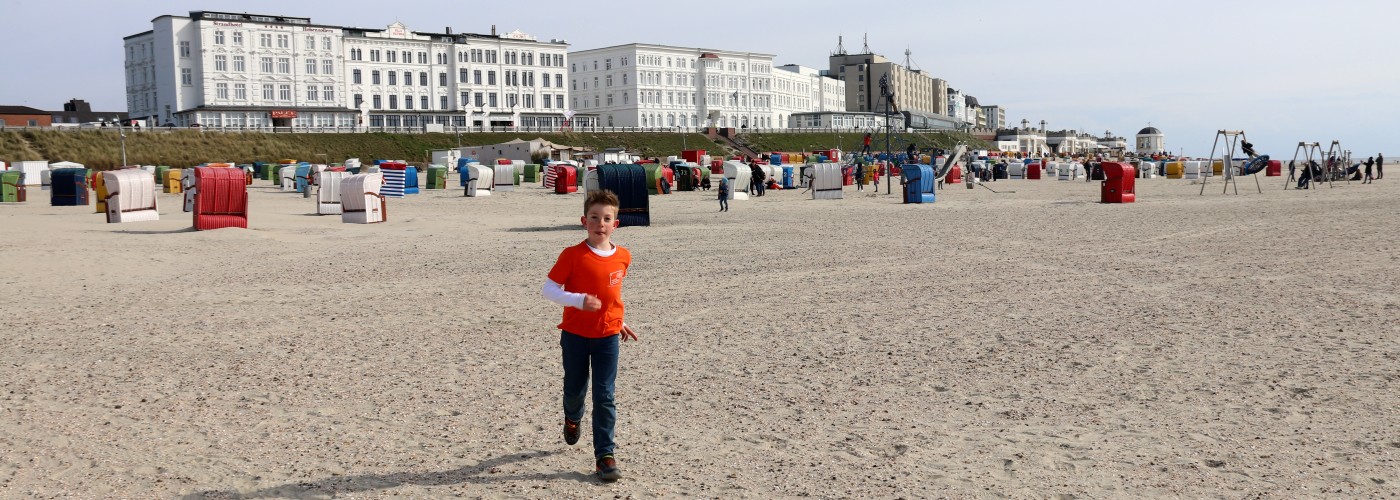 Mark op het strand van Borkum