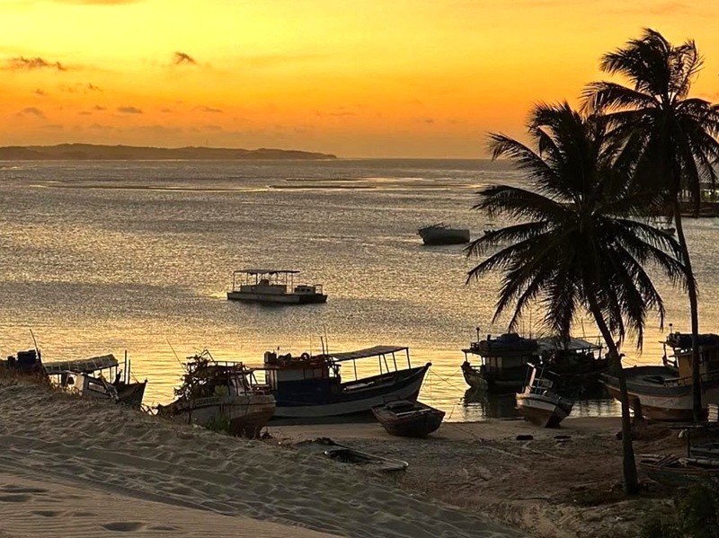 Zonsondergang bij het Mundau-strand