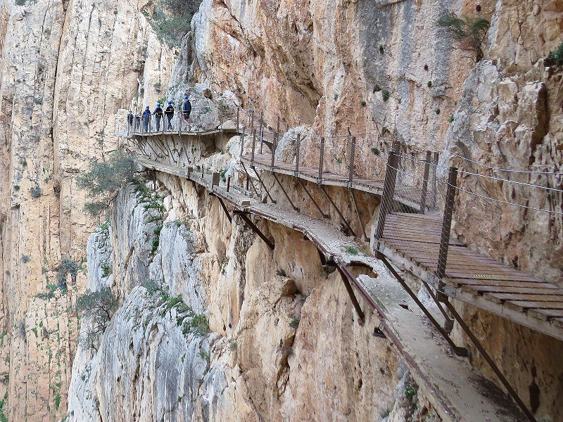 Het oude en het nieuwe pad van Caminito del Rey