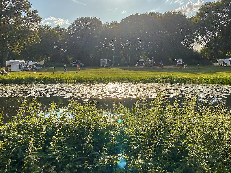 Een van de kampeervelden op Huttopia Camping de Roos