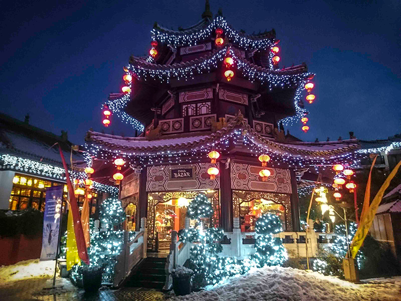 Mooi verlichtte Chinatown tijdens de Wintertraum van 2017