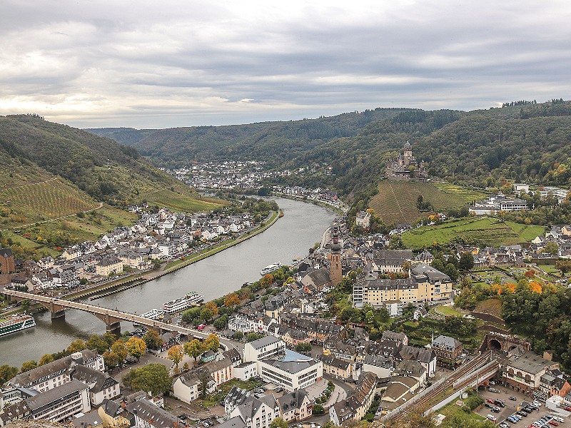 Uitzicht op Cochem vanaf het Pinner Kreuz