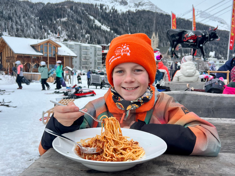 Lekker spagetti eten in Davos