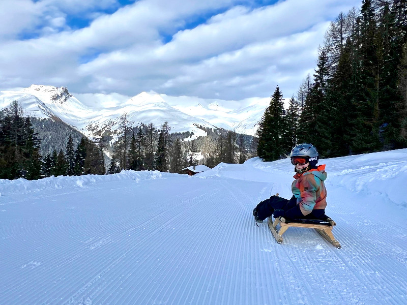 Rodelen in Davos, Zwitserland