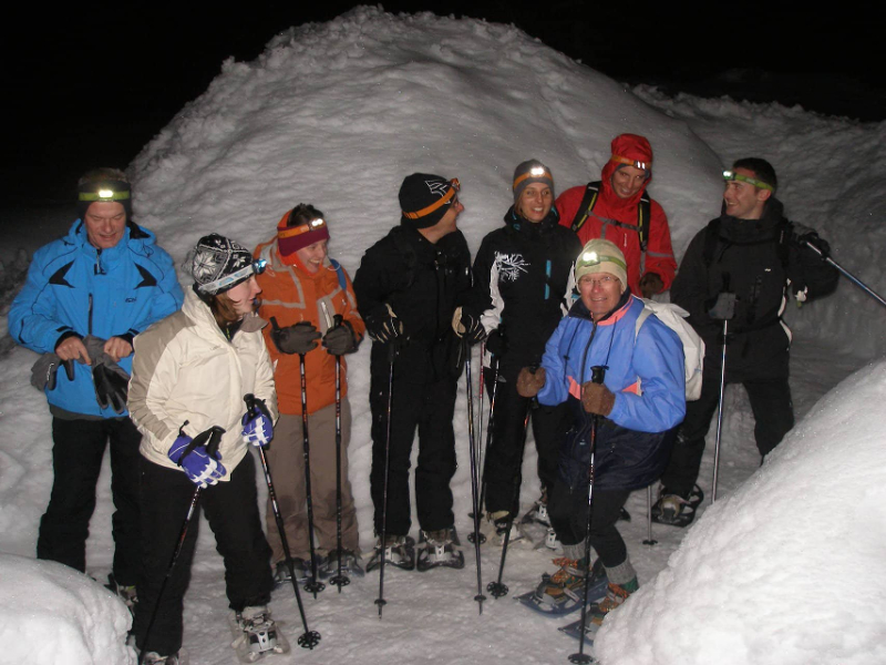 Foto gemaakt bij het sneeuwschoenwandelen door gids Nicolas Tavernier van Directt Mountain