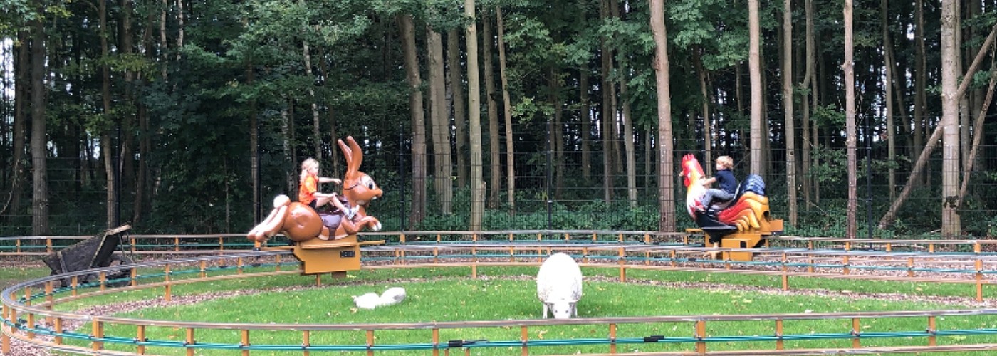 De kinderen van Sara spelen in Speelpark Oud Valkeveen in de provincie Utrecht