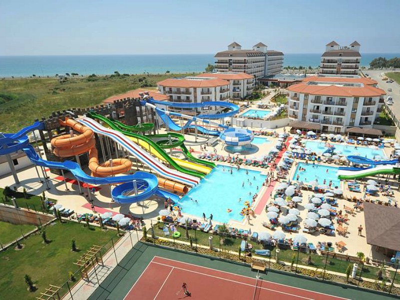 Eftalia Aqua resort aquapark en uitzicht op zee