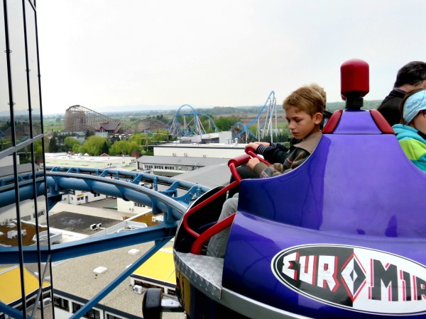 bovenin de euromir, een achtbaan in Europa-Park