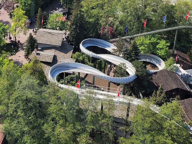 De Schweizer Bobbahn vanuit de lucht