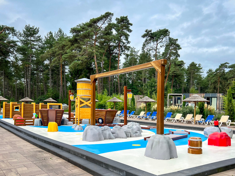 De waterspeelplaats van EuroParcs Hoge Kempen