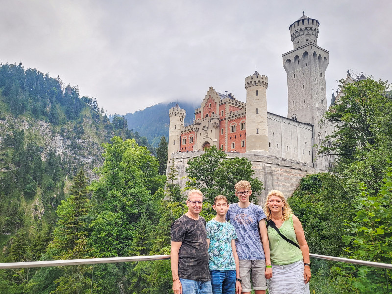Met ons gezin bij kasteel Neuschwanstein
